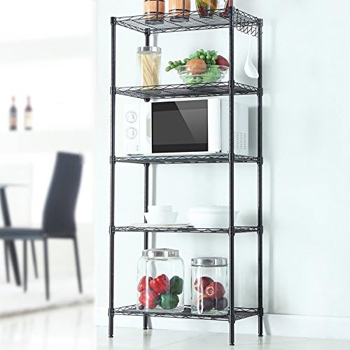 MACRO GLOBE 5-Tier Changeable Assembly Carbon Steel Standing Shelf Units,Wire...