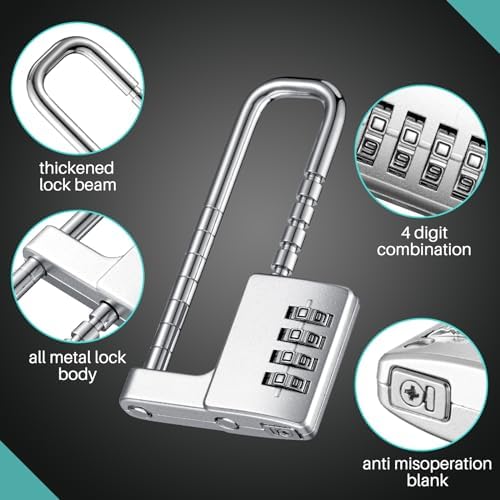 Gisafai 4 Pcs 4 Digit Combination Cabinet Locks, U Shaped 2.51" x 4.6&qu...