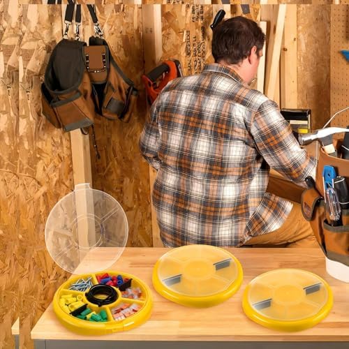 3 Pcs 5 Gallon Bucket Tool Organizer Yellow Bucket Seat with 2 Removable Wall...