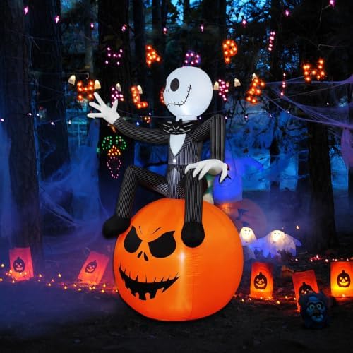 6 Ft Inflatable Halloween Yard Decorations - Outdoor Blow Up Yard Pumpkin Dec...