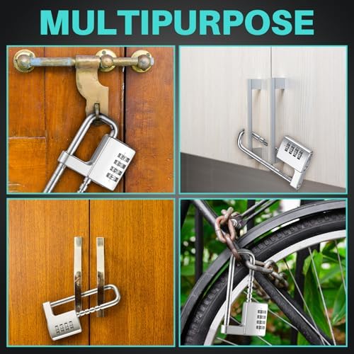 Gisafai 4 Pcs 4 Digit Combination Cabinet Locks, U Shaped 2.51" x 4.6&qu...