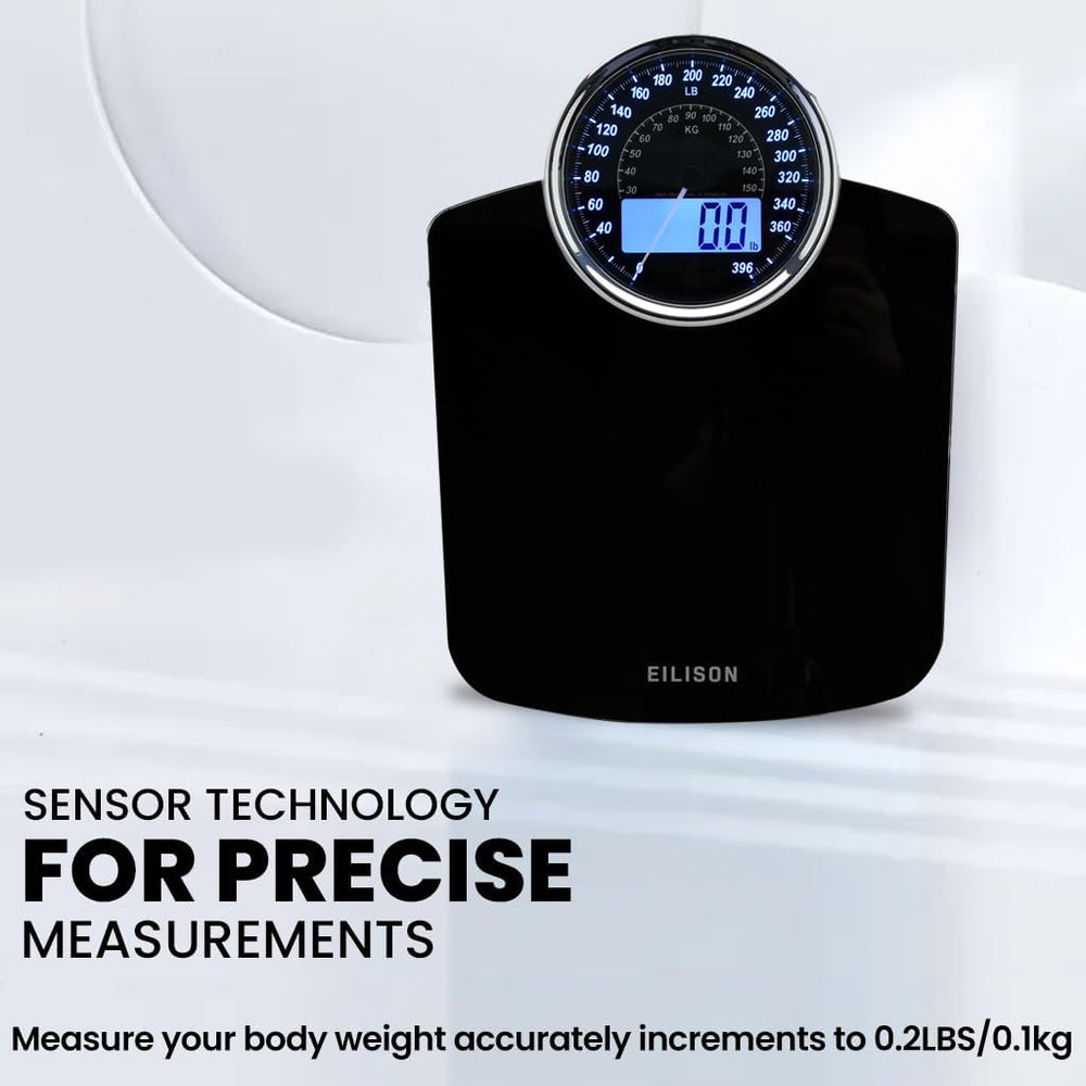 2-in-1 Digital & Analog Bathroom Scale, 400 lbs, Large Display
