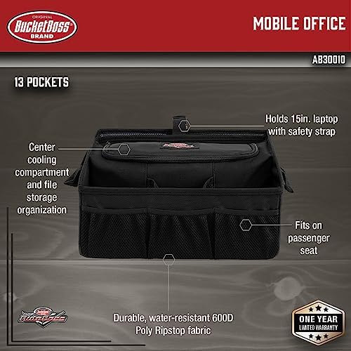 Bucket Boss - AutoBoss Mobile Office Auto Organizer, Auto Boss (AB30010) , Black
