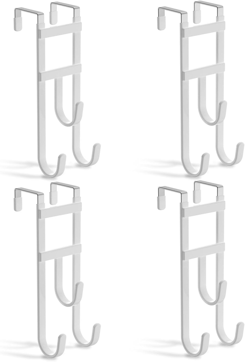 4 Pack Over-the-Door Hooks, No Installation Required, 100 Lb Heavy Duty with ...