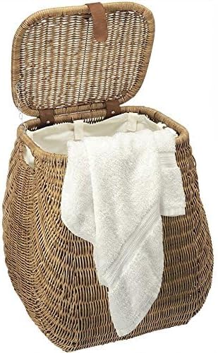 KOUBOO Wicker Rattan Laundry Hamper with Lid, Handles, Brown Storage Bin