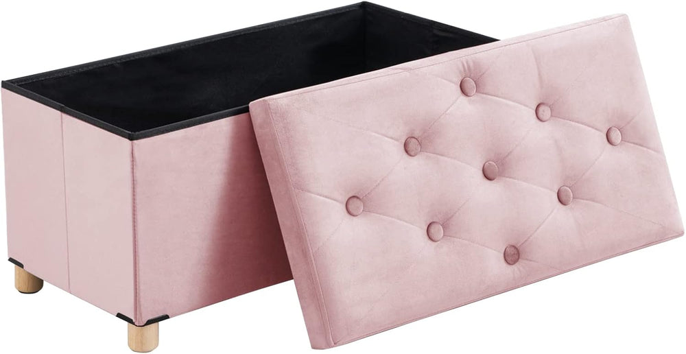 BRIAN & DANY 30 Inches Folding Storage Ottoman Bench, Ottoman with Storag...