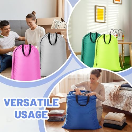 Zhehao 10 Pack Laundry Bags 27" X 40", Heavy Duty Handles, 10 Colors