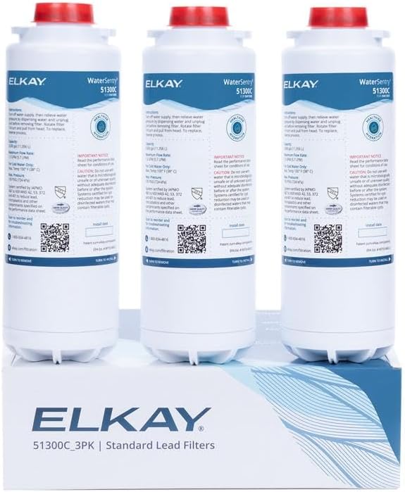 Elkay Genuine WaterSentry 51300C Replacement Filters (3 Pack)