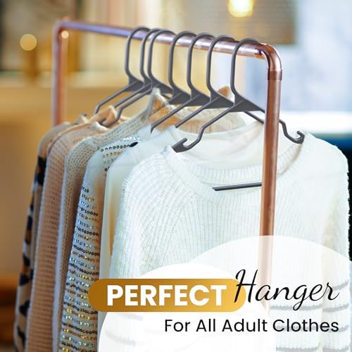 Our Modern Space 100 Pack Plastic Hanger for Shirt Pants Coats Dresses Skirts...