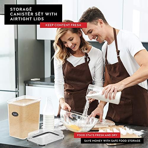 Extra Large Flour and Sugar Storage Containers 6.5L/220 Fl. oz; Set of 2 Plas...