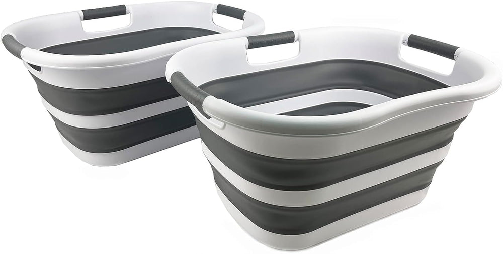 SAMMART 30L (7.9 gallons) Collapsible Plastic Laundry Basket/Washing Tub - Fo...