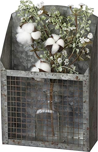 Primitives by Kathy Rustic Farmhouse Wire Bins - Handmade Galvanized Metal fo...