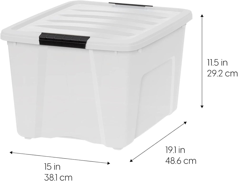 IRIS USA 6-Pack 40 Quart Storage Bins with Lids, Pearl