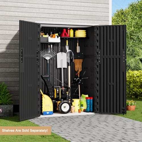 KINYING Outdoor Vertical Storage Shed,57 Cu.ft Outdoor Storage Cabinet Waterp...