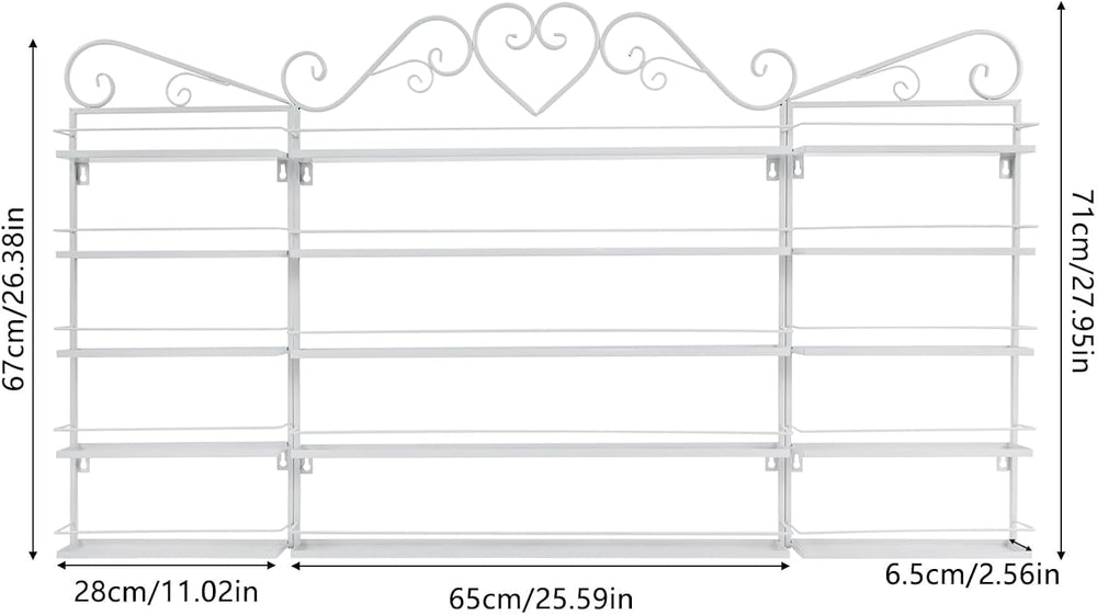 5 Tiers Wall-Mounted Nail Polish Storage Racks Metal Nail Polish Holder Cosme...