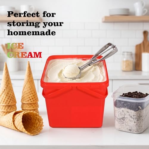 METAPACK 5 Pack 1.3 Gallon Clear Square Food Storage Buckets with Lids and Do...