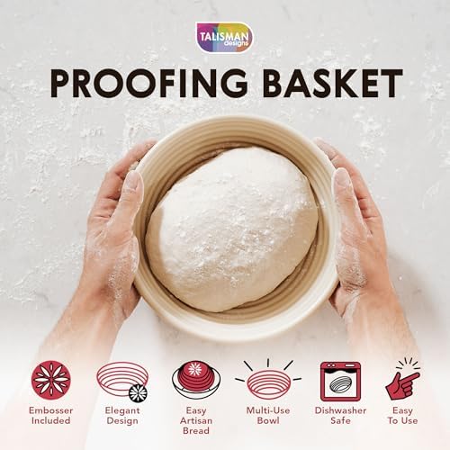 Talisman Designs Decorating Embosser | 9-Inch Warmer Basket | Dough Proofing,...