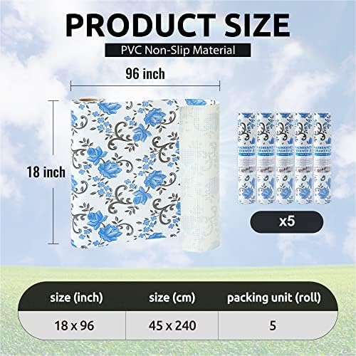 FIFTY FEET 18X96 Inch Shelf Liner for Kitchen Cabinets, PVC Drawer Liner for ...