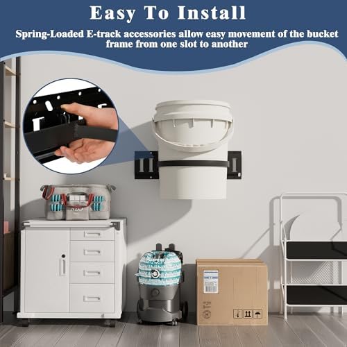 5 Gallon Bucket Holder for E Track, 2Pack Wall E-Track Accessories