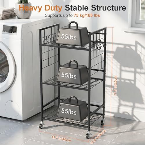 Housolution Laundry Room Shelves Cart Bathroom Storage Organizer Rack