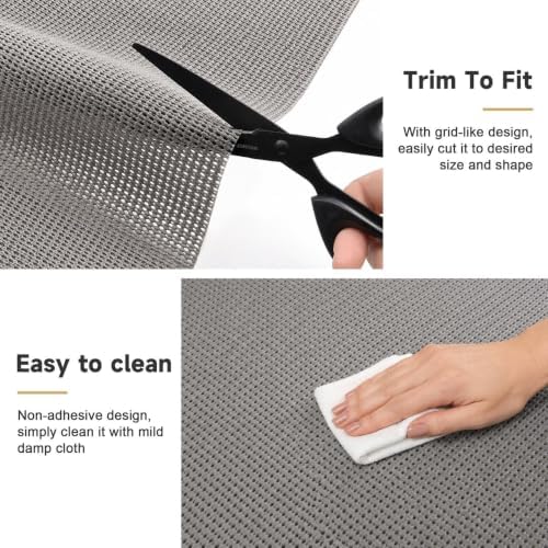 FEXIA Non-Slip Shelf Liner for Kitchen, 17.5IN x 30FT, Dark Gray