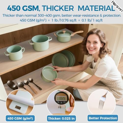Hersvin Shelf Liners 20 in x 20 ft EVA Drawer Mats, Non-Adhesive Cupboard Pro...