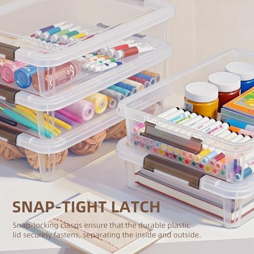 Citylife 5.3 Qt Storage Bins with Lids, Plastic Bins and Paper Storage 10PC
