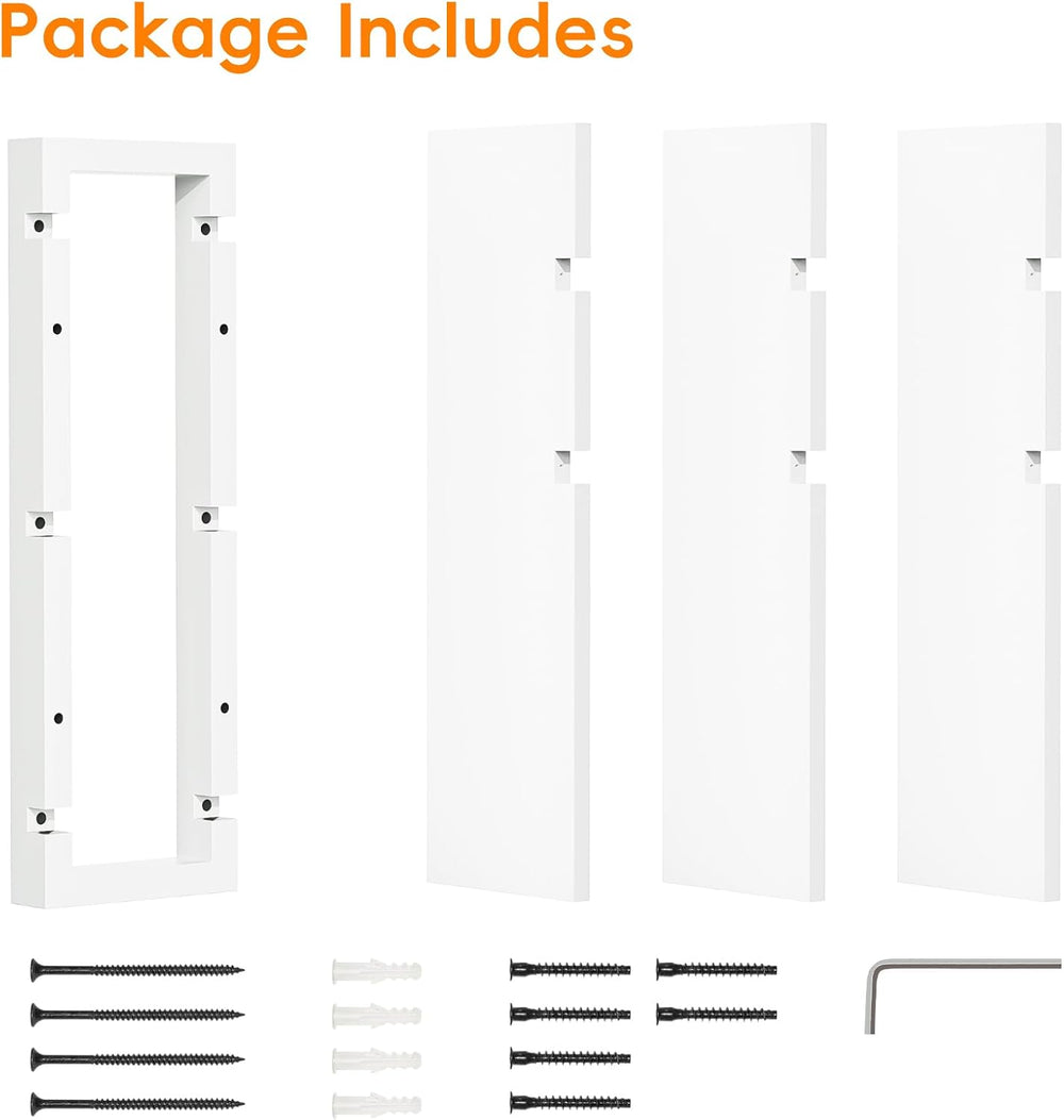 Homode Floating Shelves, Set of 3 Wooden Hanging Shelves, White