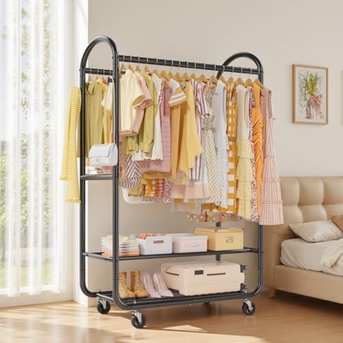 EAGMAK Heavy Duty Clothing Racks for Hanging Clothes 720 Lbs, Rolling Clothes...