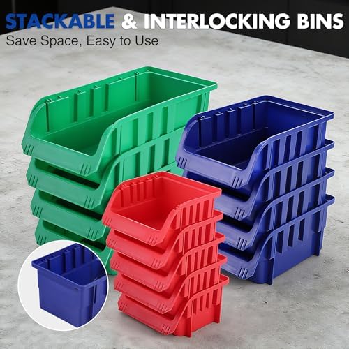 WORKPRO 44PCS Wall Mounted Storage Bins for Garage Storage
