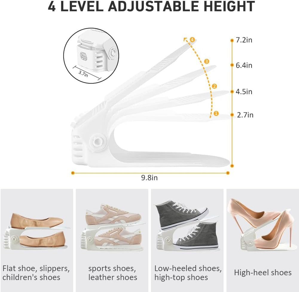 Shoe Organizer 36 Pack - Shoe Stackers, Space Savers 50%, 4 Levels Adjustable...