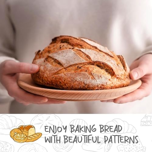 DOYOLLA Bread Proofing Baskets Set, 10 inch Oval & 8.5 inch Round Sour Do...