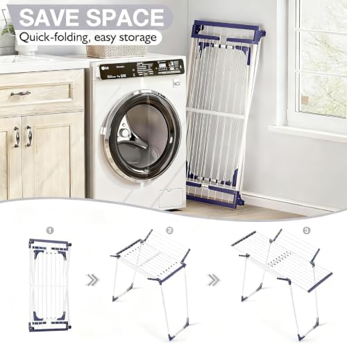 APEXCHASER Clothes Drying Rack, Drying Rack Large Space with 2 Wings