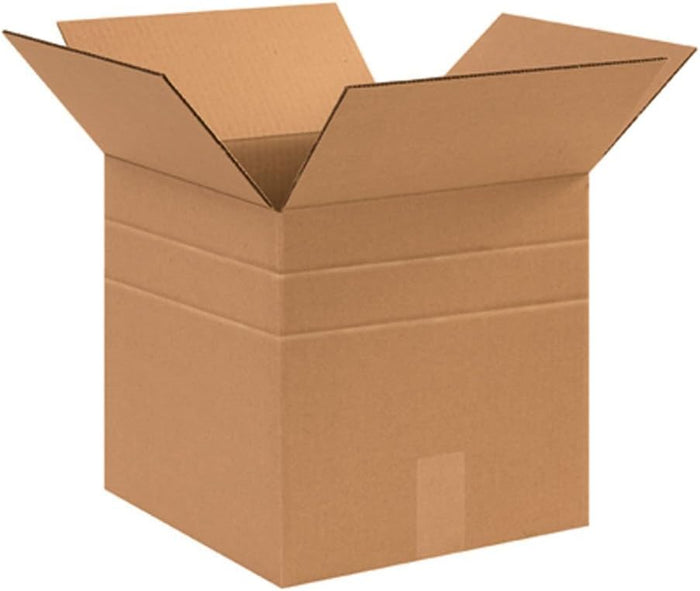 BOX USA MD121212 Multi-Depth Corrugated Cardboard Box 12" L x 12" W x 12" H, Kraft, For Shipping, Packing and Moving (Pack of 25)
