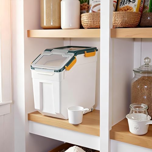 AnRui Airtight 25LB Flour & Grain Storage Container, 2Pcs, Blue