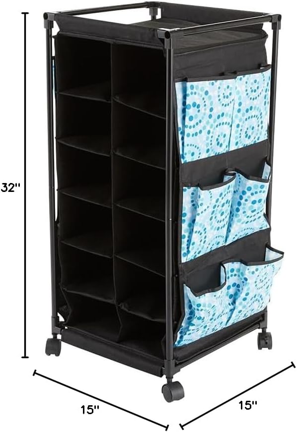 Springtime Fashionable Rolling Shoe Storage - Rolling Shoe Storage Blue Circles