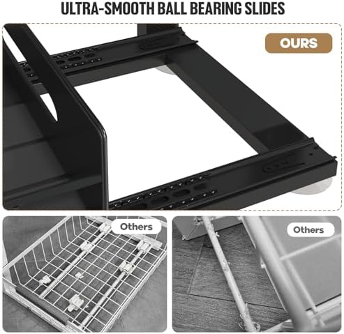 Under Sink Organizer Upgrade To Professional Rails,2-Tier Dual Pull Out Cabin...