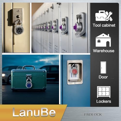 LanuBe Lock Standard Dial Combination Padlock 12 Pack Wide 2-in Black Dial