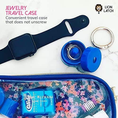 Lion Latch Travel Jewelry Box Case, Ring Holder, Small Jewelry Organizer, Por...