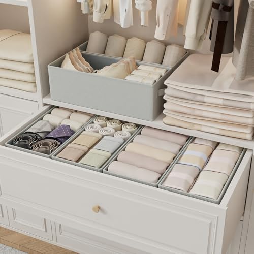 Narrow Storage Bins, Small Toilet Paper Storage, 4 Pack, Grey