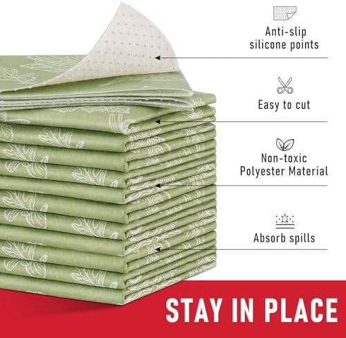 Cooyes Drawer & Shelf Liner for Kitchen Cabinets, Breathable Cloth Materi...