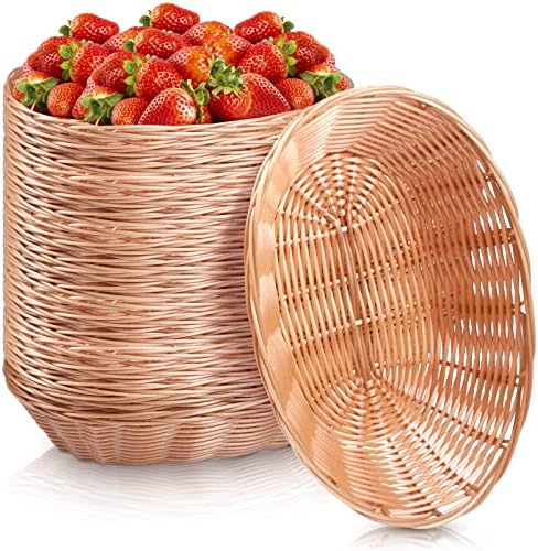 Zopeal 12 Pack Bread Basket Bulk 9.5 Inch Plastic Oval Basket