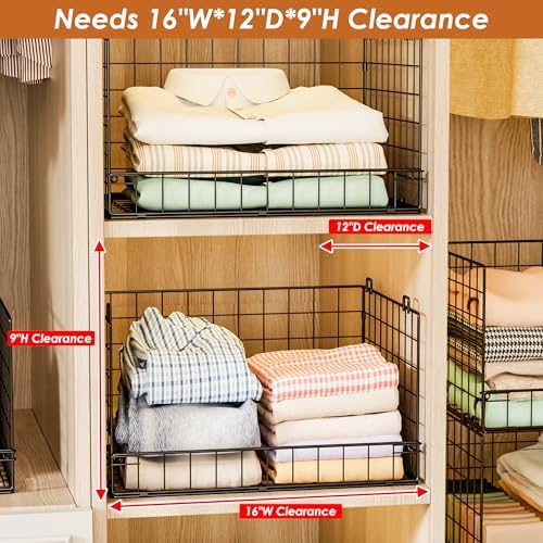 Yociyoga 4-Tier Stackable Closet Organizers and Storage Shelves, Foldable Clo...