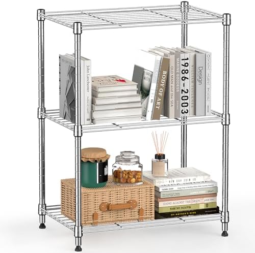 M MZG 2 PCS Wire Storage Shelving, 3-Tier((11.8" D x 17.7" W x 26.3...