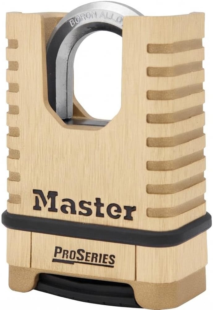 Master Lock ProSeries 4-Digit Combination Padlock, Brass Lock 1177D
