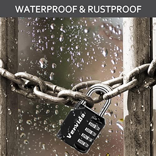 Vervida Combination Lock Resettable 20 Pack 4 Digit Outdoor Waterproof Combo ...