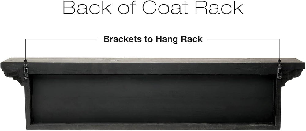 EXCELLO GLOBAL PRODUCTS Black 34" Coat Rack with 5 Gold Hooks: Ready to ...