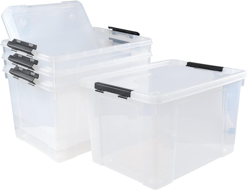 4 Pack Clear Storage Latch Bin