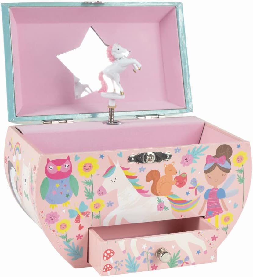 Floss & Rock 43P6388 Rainbow Fairy Musical Box Oval Shape Jewelry