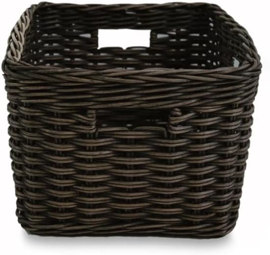 The Basket Lady Rectangular Deep Wicker Storage Basket, M, Walnut Brown